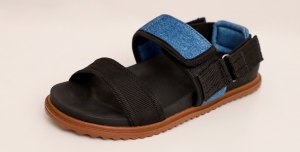 1008 - Sandalia Birken Opala Azul Jeans/ Preto