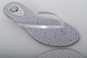 525 - Slim Clean Desenho Cza/Bco com Tira Prata